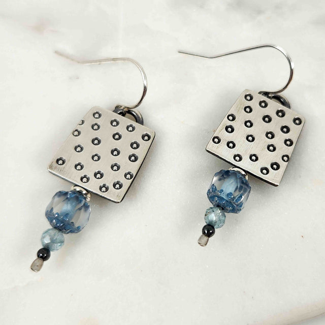 Chased Amazonite Earrings