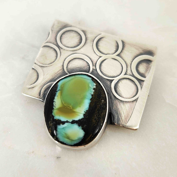 Roller Printed Hubei Turquoise Brooch