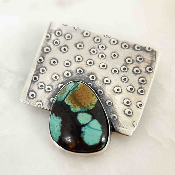 Roller Printed Hubei Turquoise Brooch