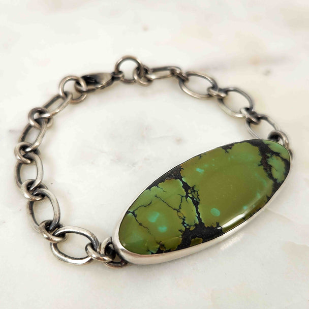 Fabricated Hubei Turquoise Cuff Bracelet