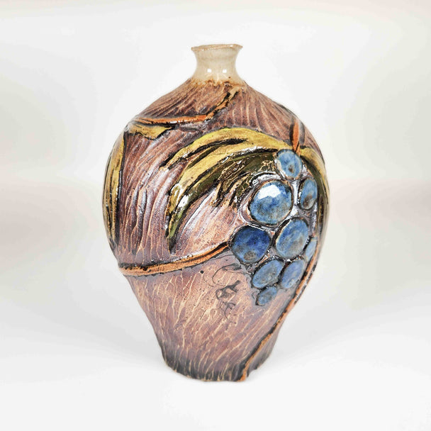 Carved Blue Berry Bottle