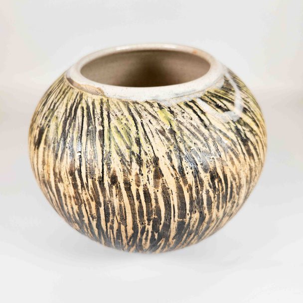 Carved Round Vase