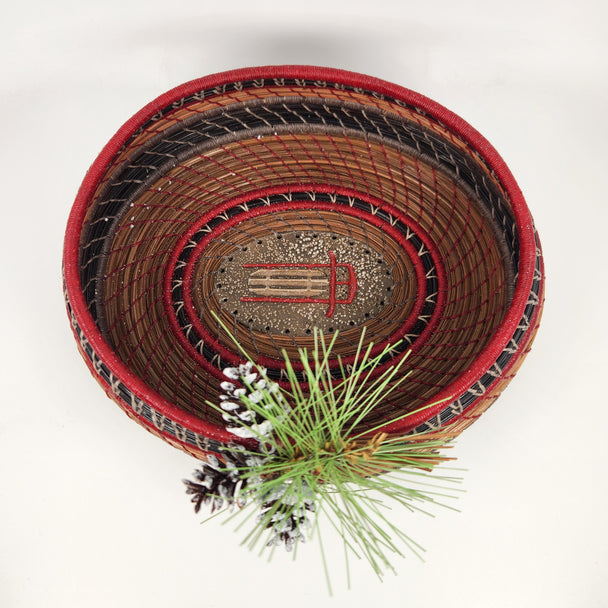 Cherished Memory (The Flexible Flyer Sled) Pine Needle Basket