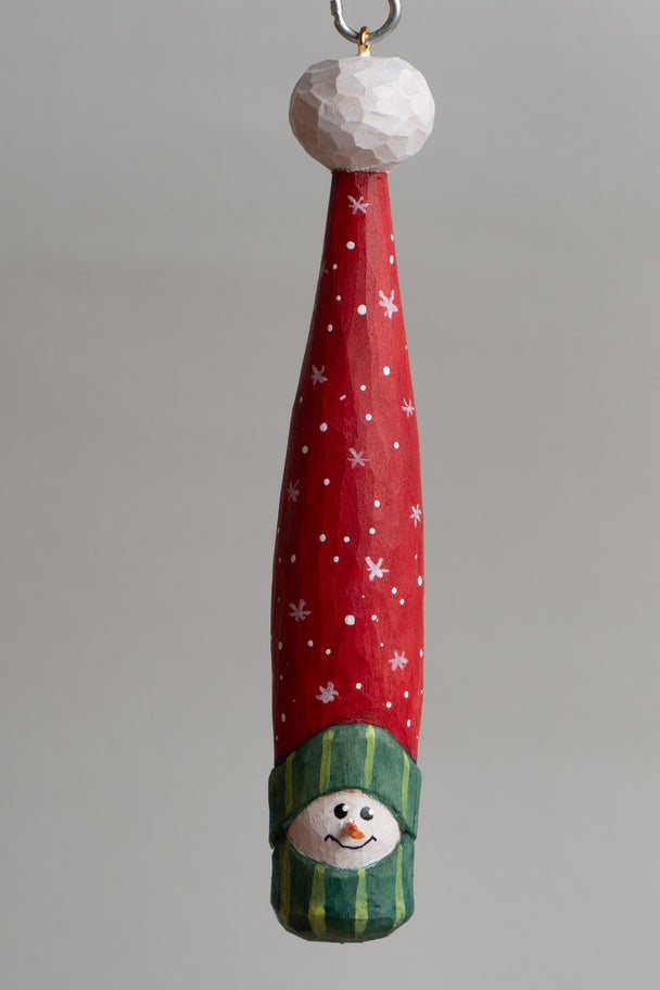 Large Tall Hat Snowman Ornament