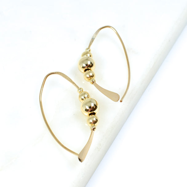 14K Gold Fill Earring With Gold Ball Accent