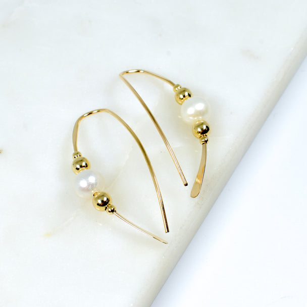 Gold Fill Earring With Pearl