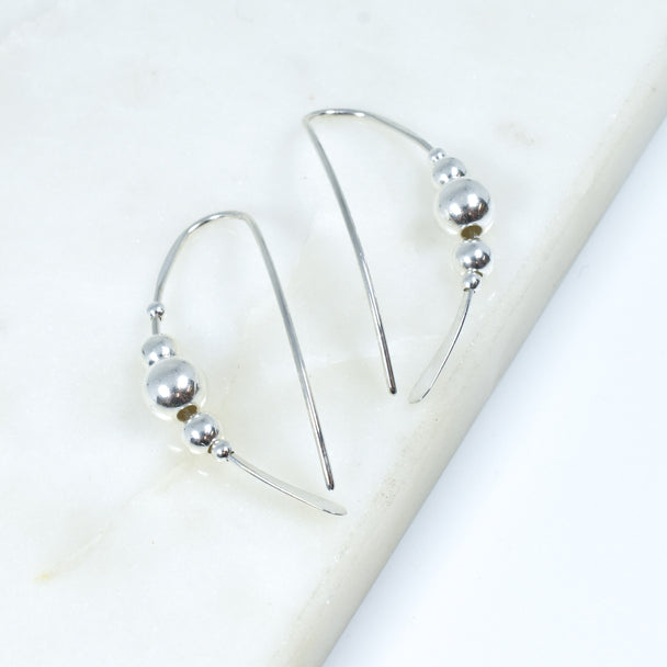 Sterling Silver Earring With Silver Ball