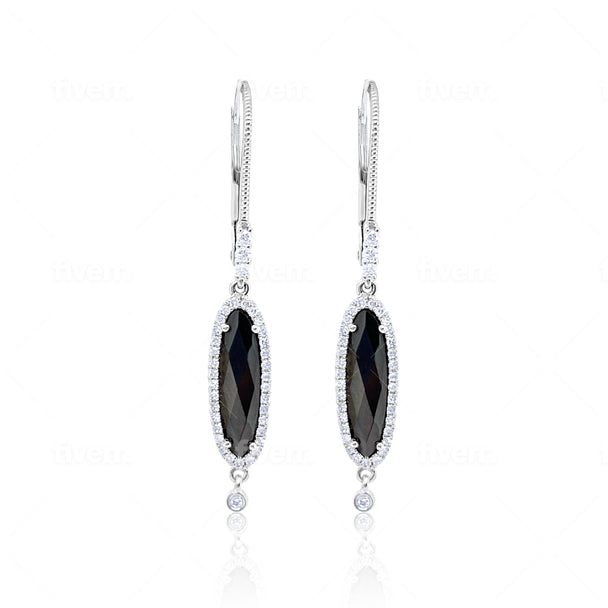 Hematite Halo Earrings