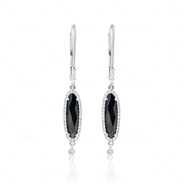 Hematite Halo Earrings