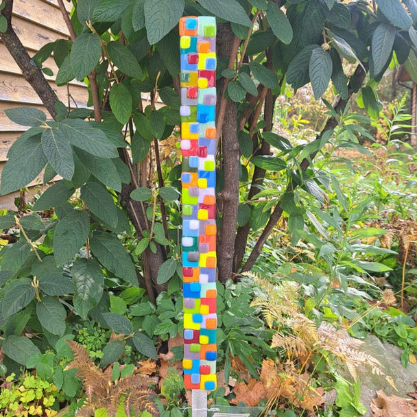 Multi Color Patchwork Garden Totem