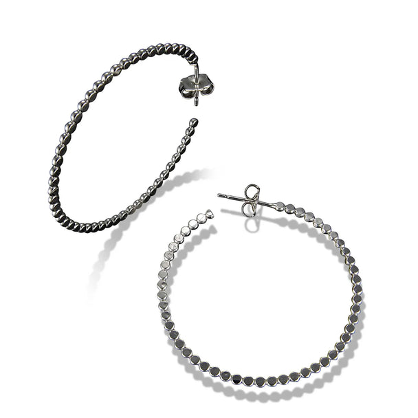 Dot Hoop Post Earrings