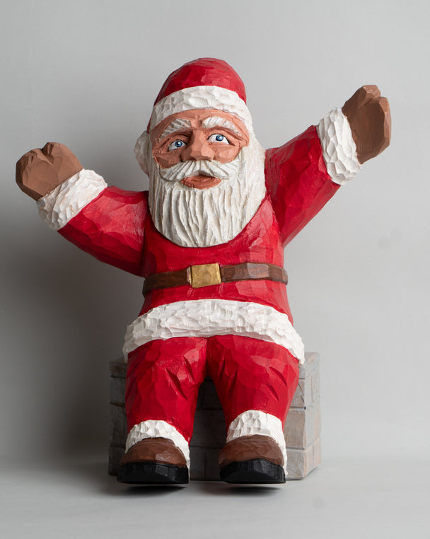 Large Shelf Sitting Santa With Chest