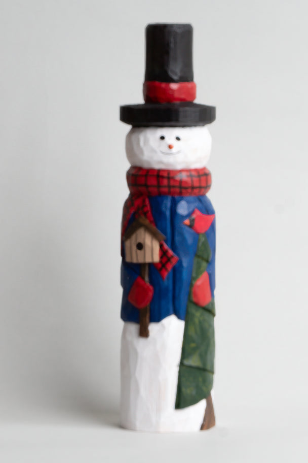 Snowman With Tree and Birdhouse