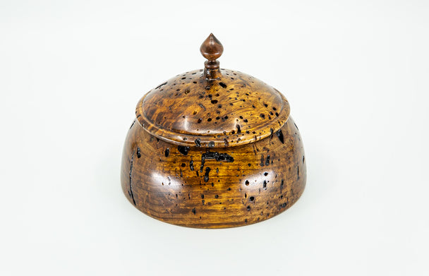 Wormy Butternut Vessel with Lid
