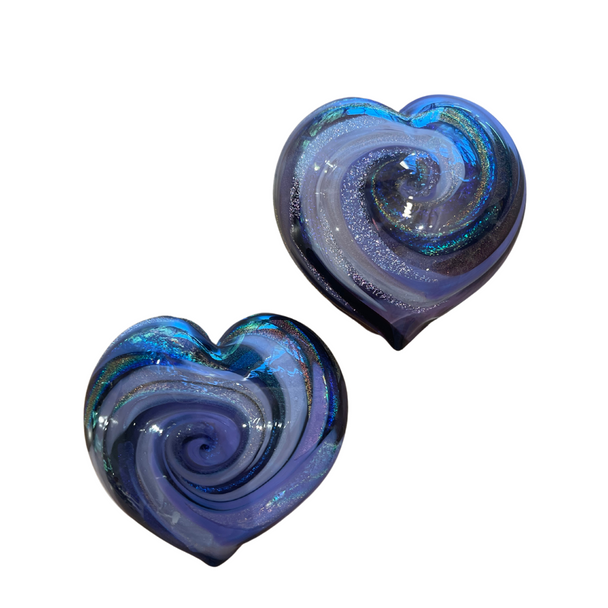 Opaque Swirly Heart Paperweight