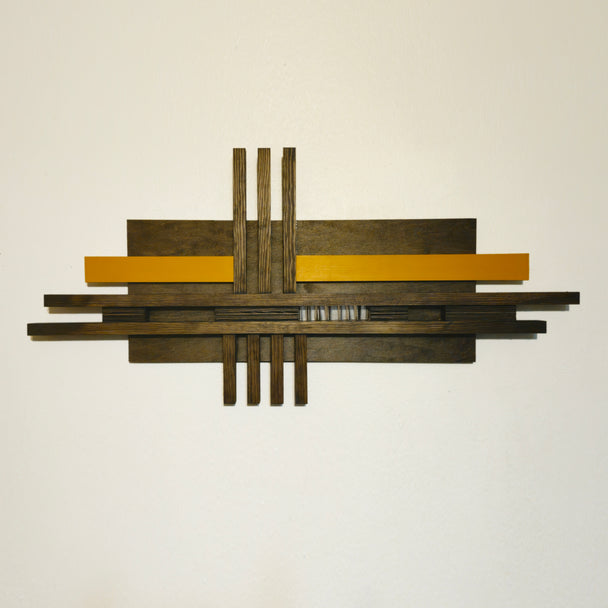 Medium Mustard Wood Wall Hanging