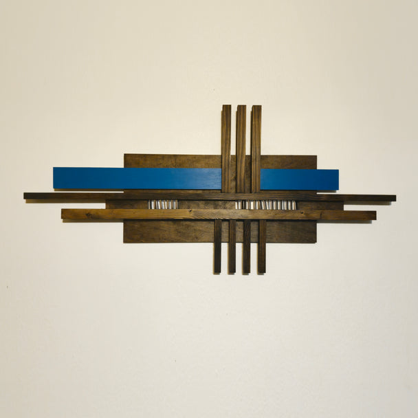 Large Teal Wood Wall Hanging