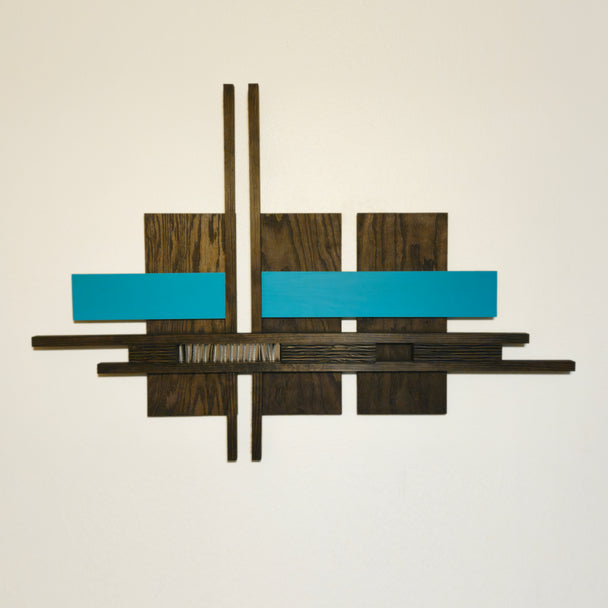 Medium Blue Wood Wall Hanging