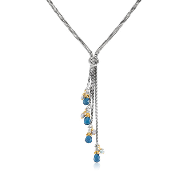 London Blue Topaz Four Strand Lariat