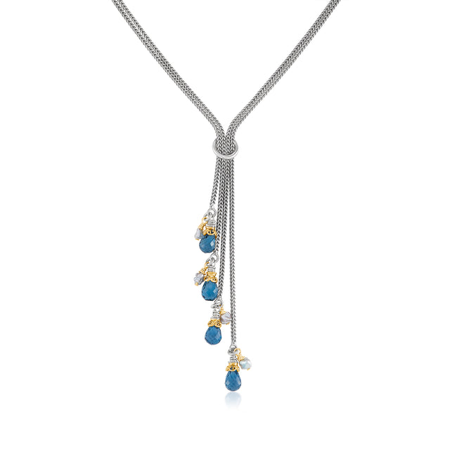 London Blue Topaz Four Strand Lariat