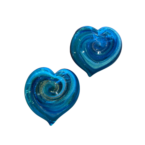 Opaque Swirly Heart Paperweight