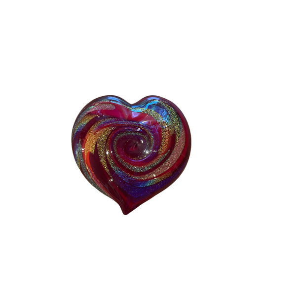 Opaque Swirly Heart Paperweight