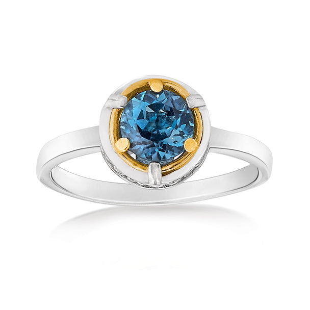 Petite London Blue Topaz Ring with 18K Vermeil Ring