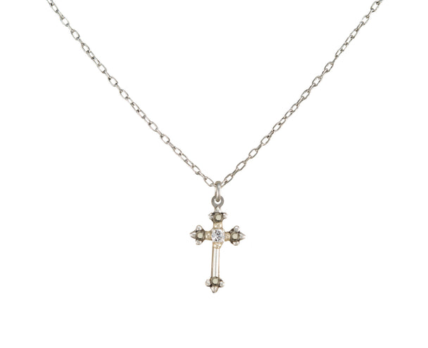 Dainty Color Cross Necklace Silver
