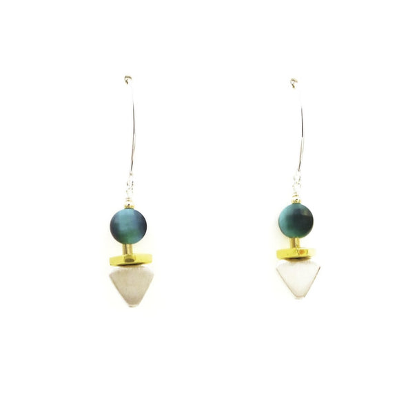 Blue Tigers Eye Earrings