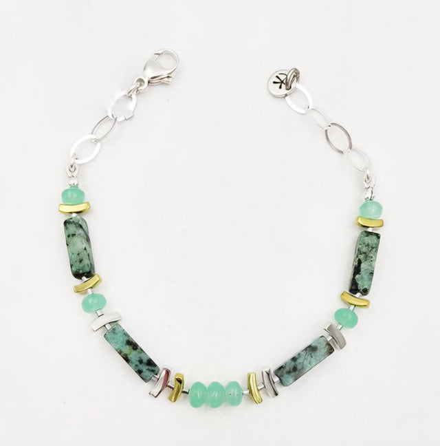 Turquoise and Aqua Chalcedony Bracelet