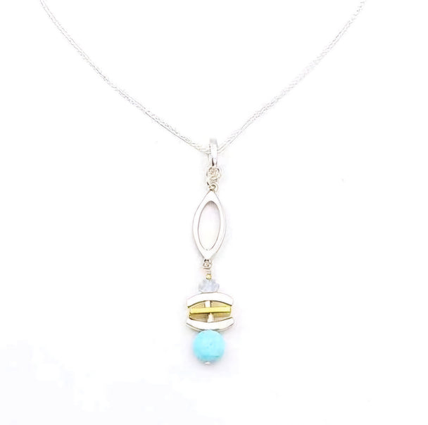 Turquoise and Aquamarine Pendant