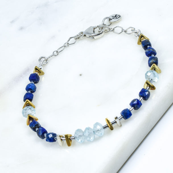 Lapis and Swiss Blue Topaz Bracelet