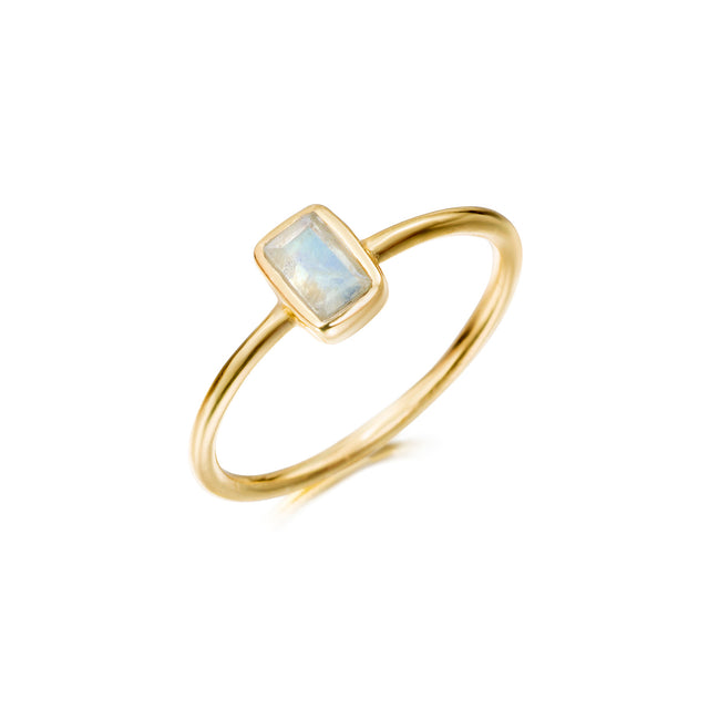 Rainbow Moonstone Shade Ring