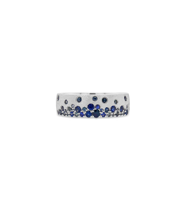 Sapphire Mix Blue Flush Set Ring
