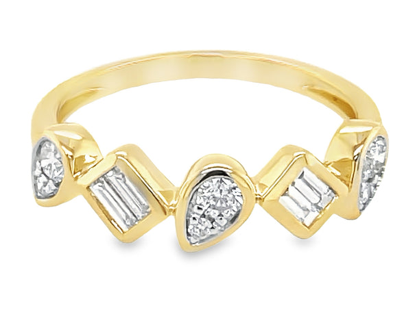 Diamond Pivoting Shapes Ring