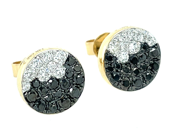 Black and White Diamond Pave Post Earring