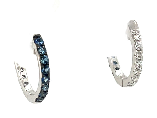 Sapphire and Diamond Reversible Huggy Earrings