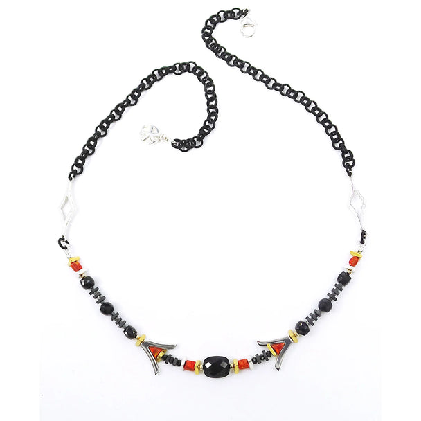 Red Opal and Black Garnet Necklace