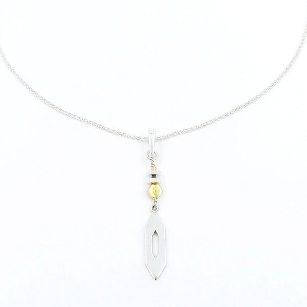 Sterling Silver and Gold Vermeil Hexagon Pendant Necklace