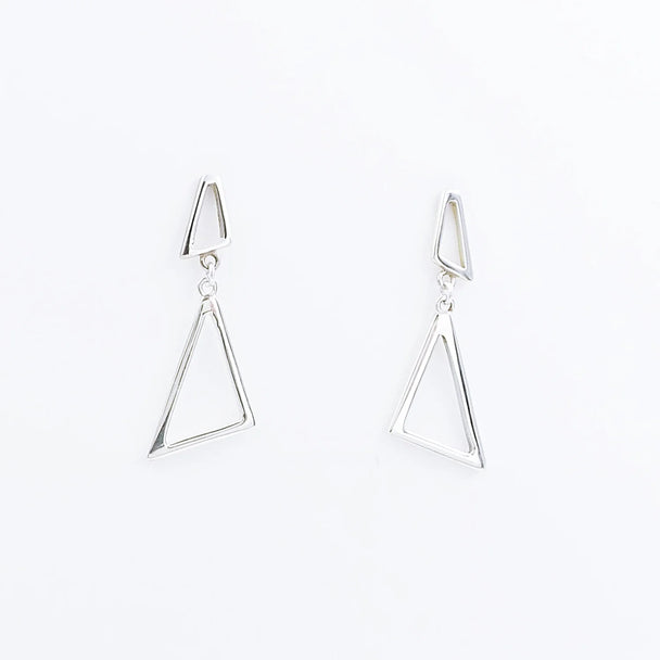 Asymmetrical Triangle Drop Post Earrings