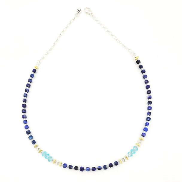 Lapis and Swiss Blue Topaz Necklace
