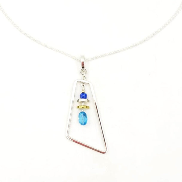 Lapis and Swiss Blue Topaz Pendant Necklace