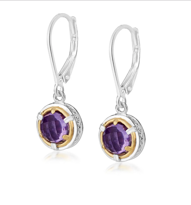 Amethyst and Vermeil Drop Earrings