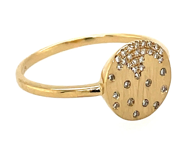Diamond Flush Set Disc Ring