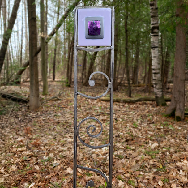 Purple Dichroic Garden Stake