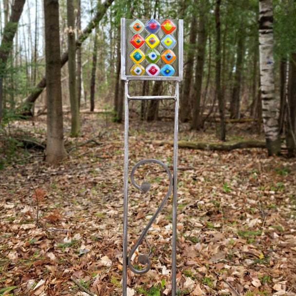 Colored Diamonds Garden Stake