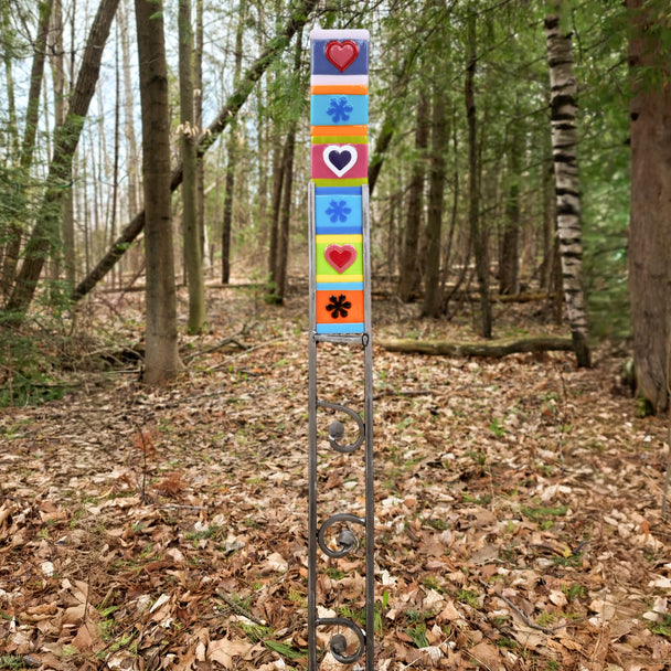 Tall Hearts Garden Stake