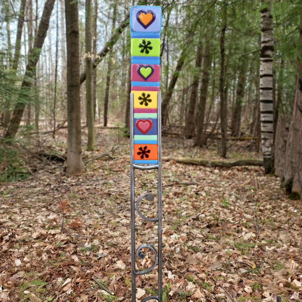 Tall Hearts Garden Stake