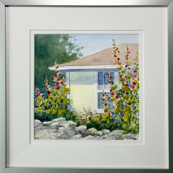 Cottage Hollyhocks II