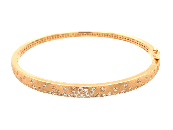 Narrow Diamond Flush Set Bangle